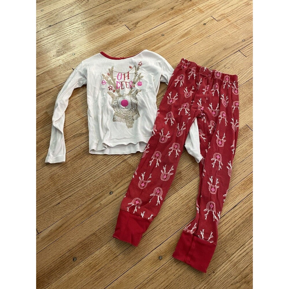 Oshkosh B’gosh 2 Piece Pajamas Christmas Oh Deer Reindeer Red And White